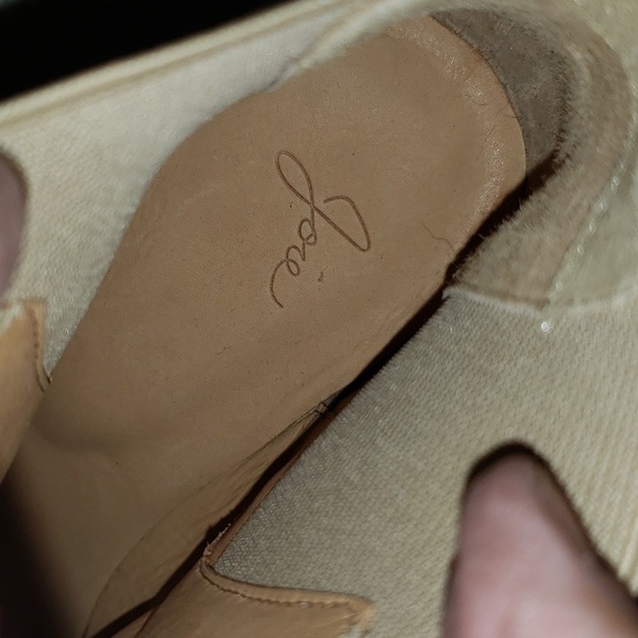 Joie Gabija Genuine Suede Leather Wood Stacked Heel Western Ankle Booties Shoes - Picture 7 of 9